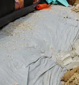 Betonski tlaki, ki jih je podjetje položilo v okviru priprave terena in del za urejanje dvorišča okoli novogradnje v Osrednji Sloveniji.